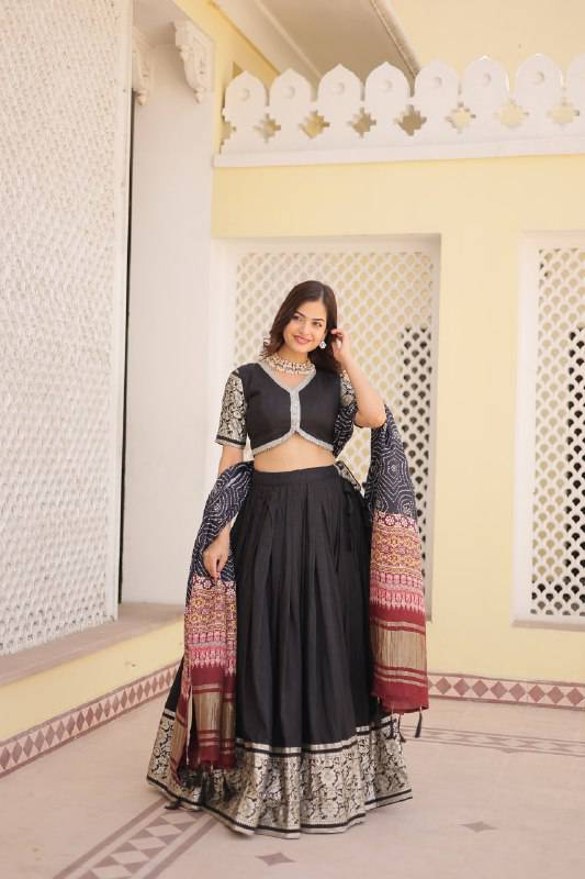 Stunning Viscous Jacquard Sequins Embroidered Lehenga Choli - Ethnicwish