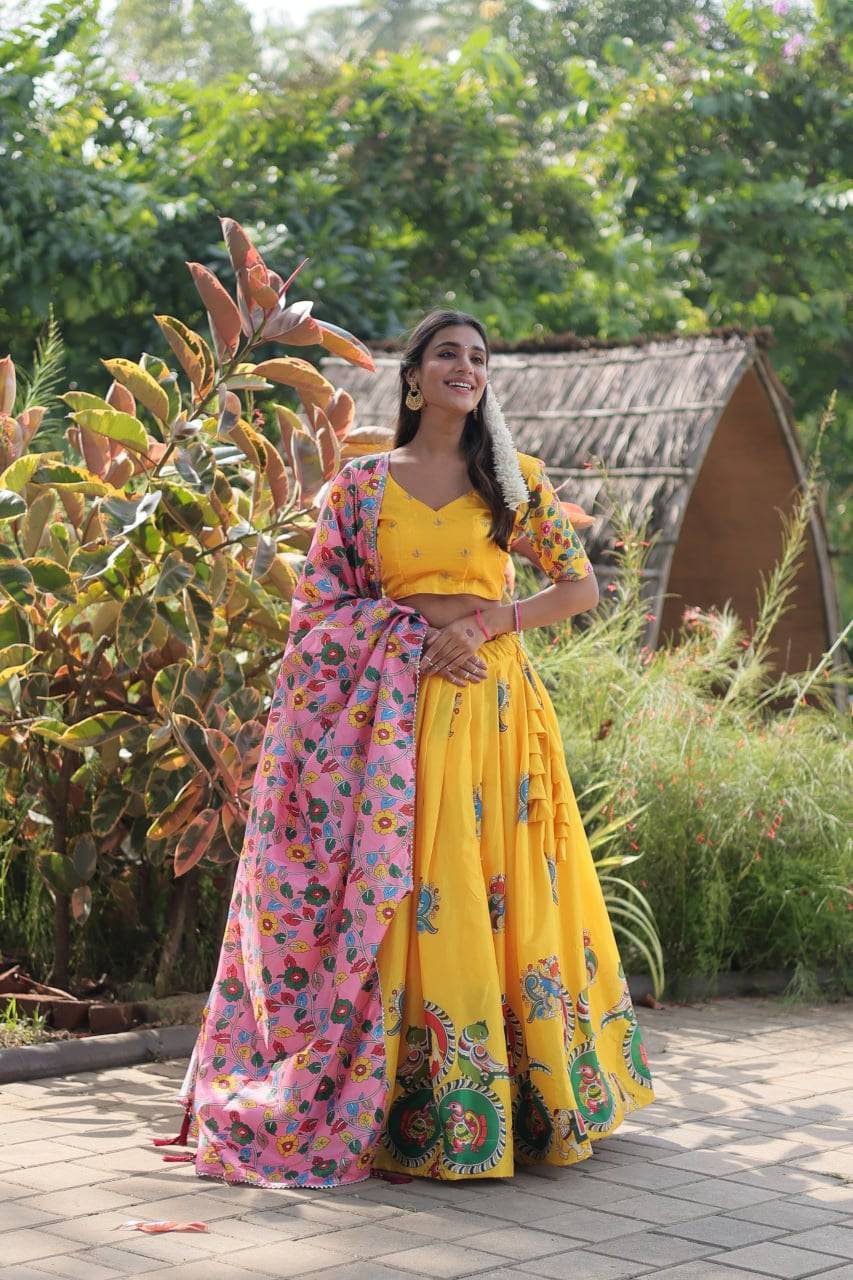 Charming Dola Silk Printed Lehenga Choli Set - Ethnicwish