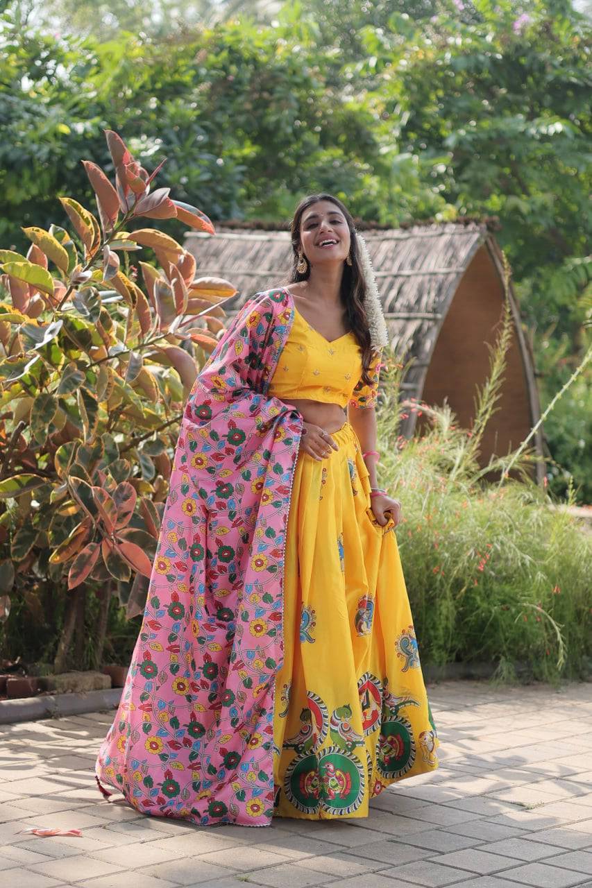 Charming Dola Silk Printed Lehenga Choli Set - Ethnicwish