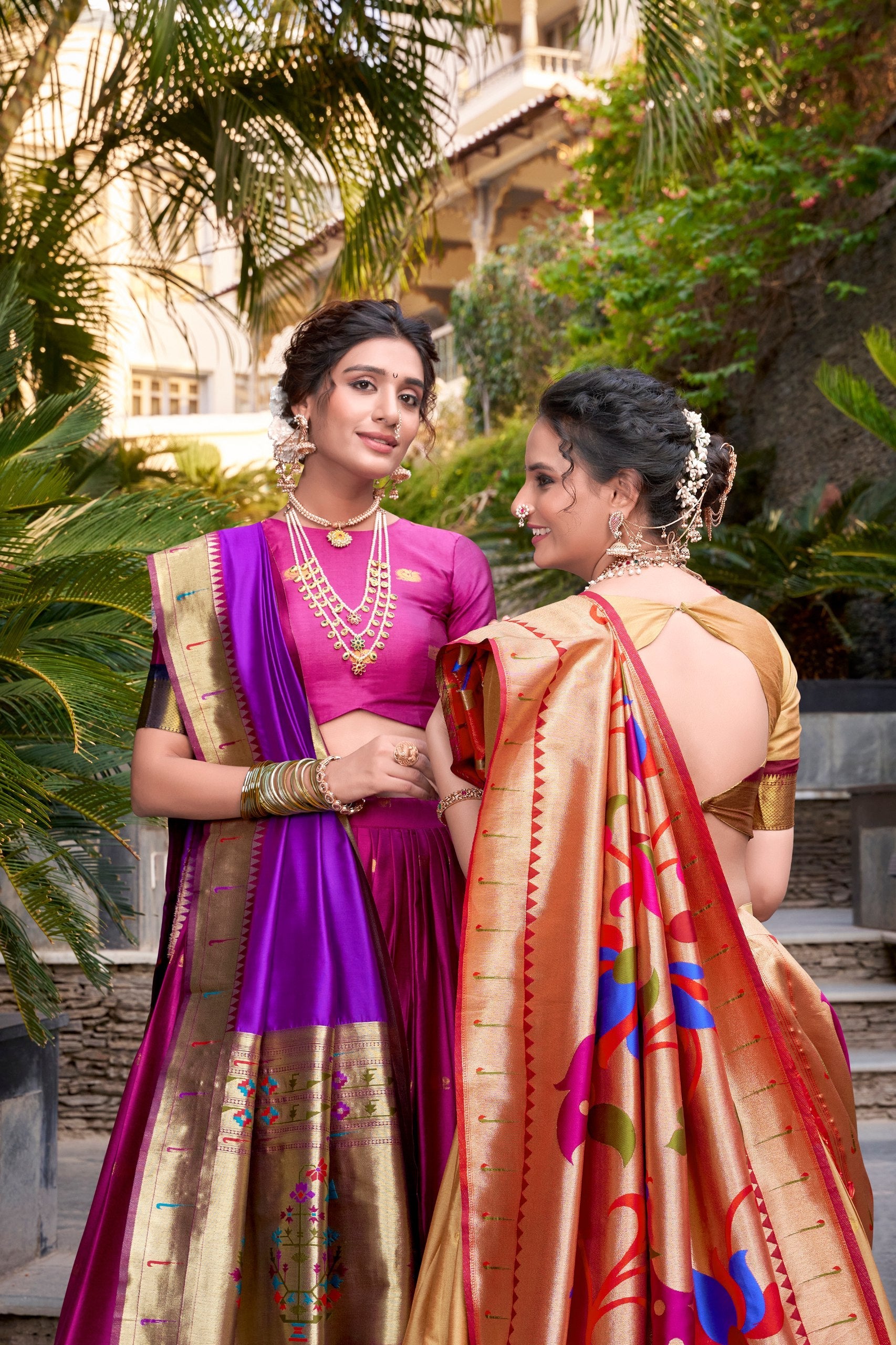 Beautiful Jacquard Silk Paithani Zari Weaving Worked Lehenga Choli - ETHNICDEAL