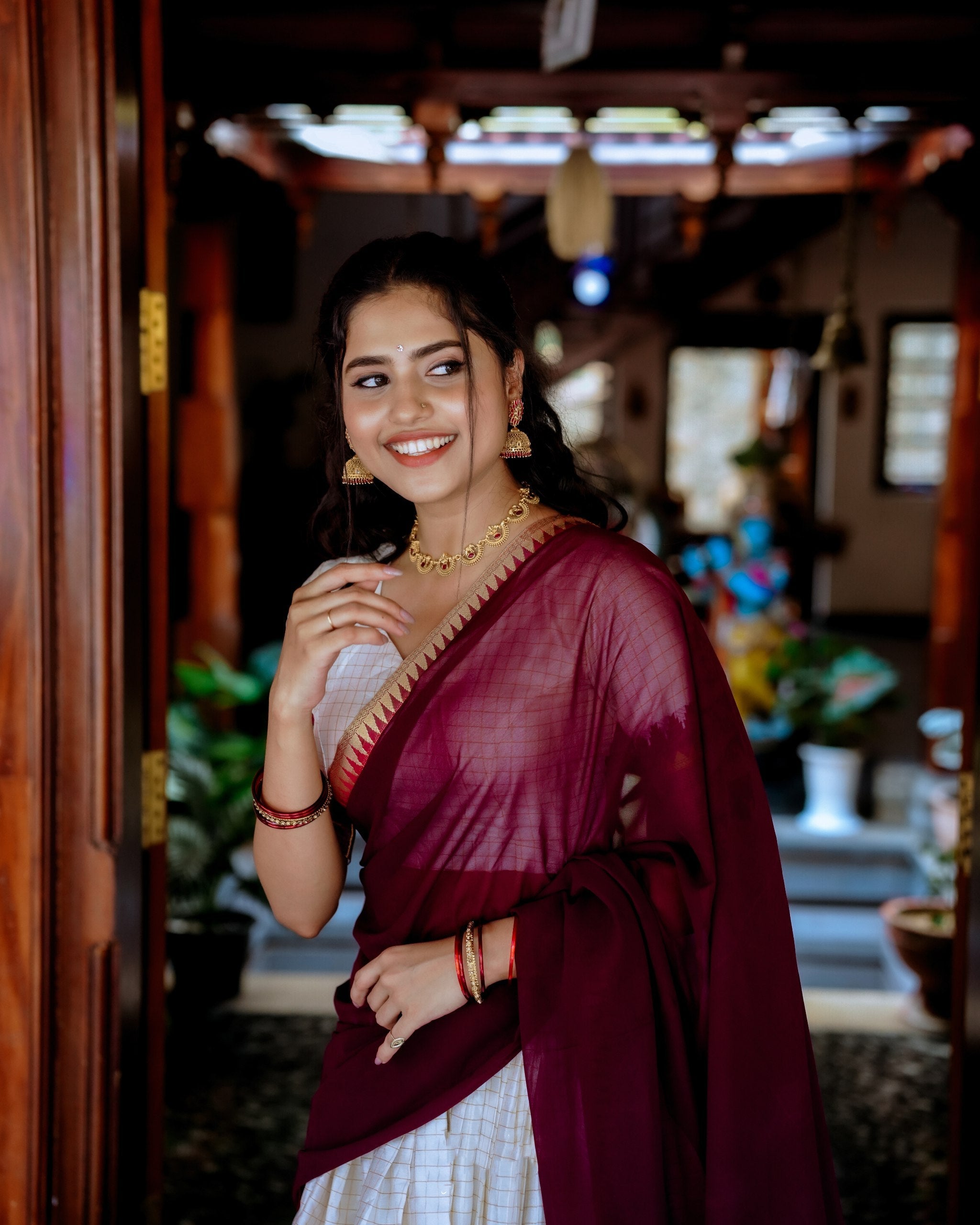 Radiant White Poly Cotton Zari Weaving Worked Lehenga Choli Set - ETHNICDEAL