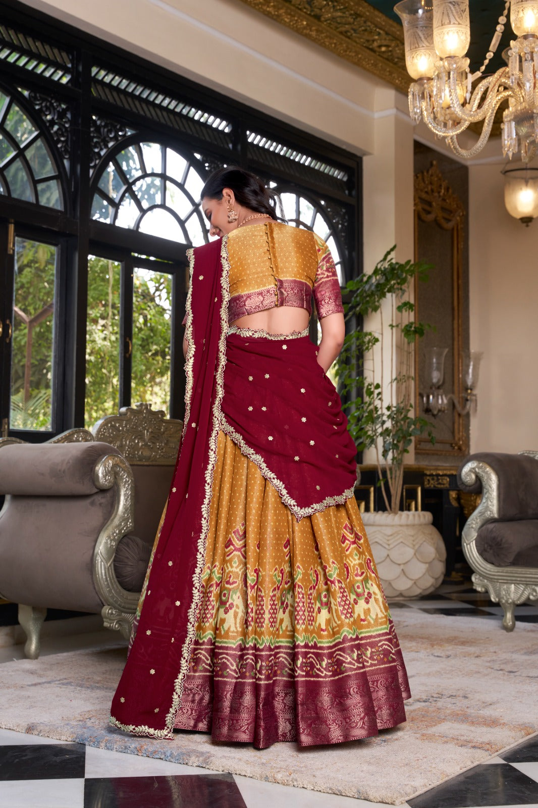 Ravishing Kanchipuram Silk Printed Weaving Worked Lehenga Choli - ETHNICDEAL