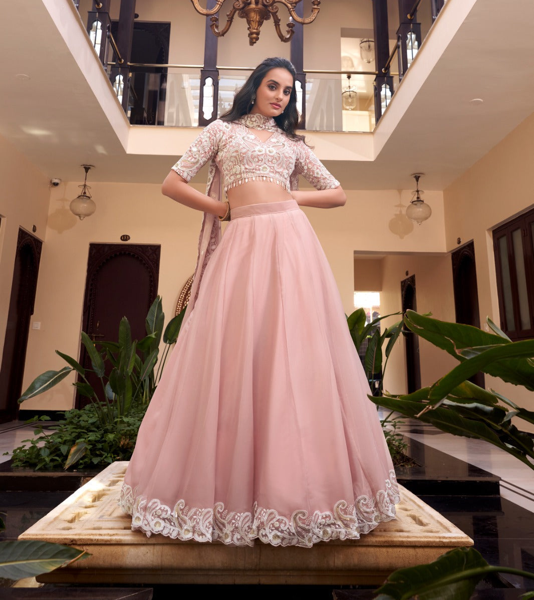 Magnificent Pearl Cording Sequins Worked Designer Lehenga Choli - ETHNICDEAL