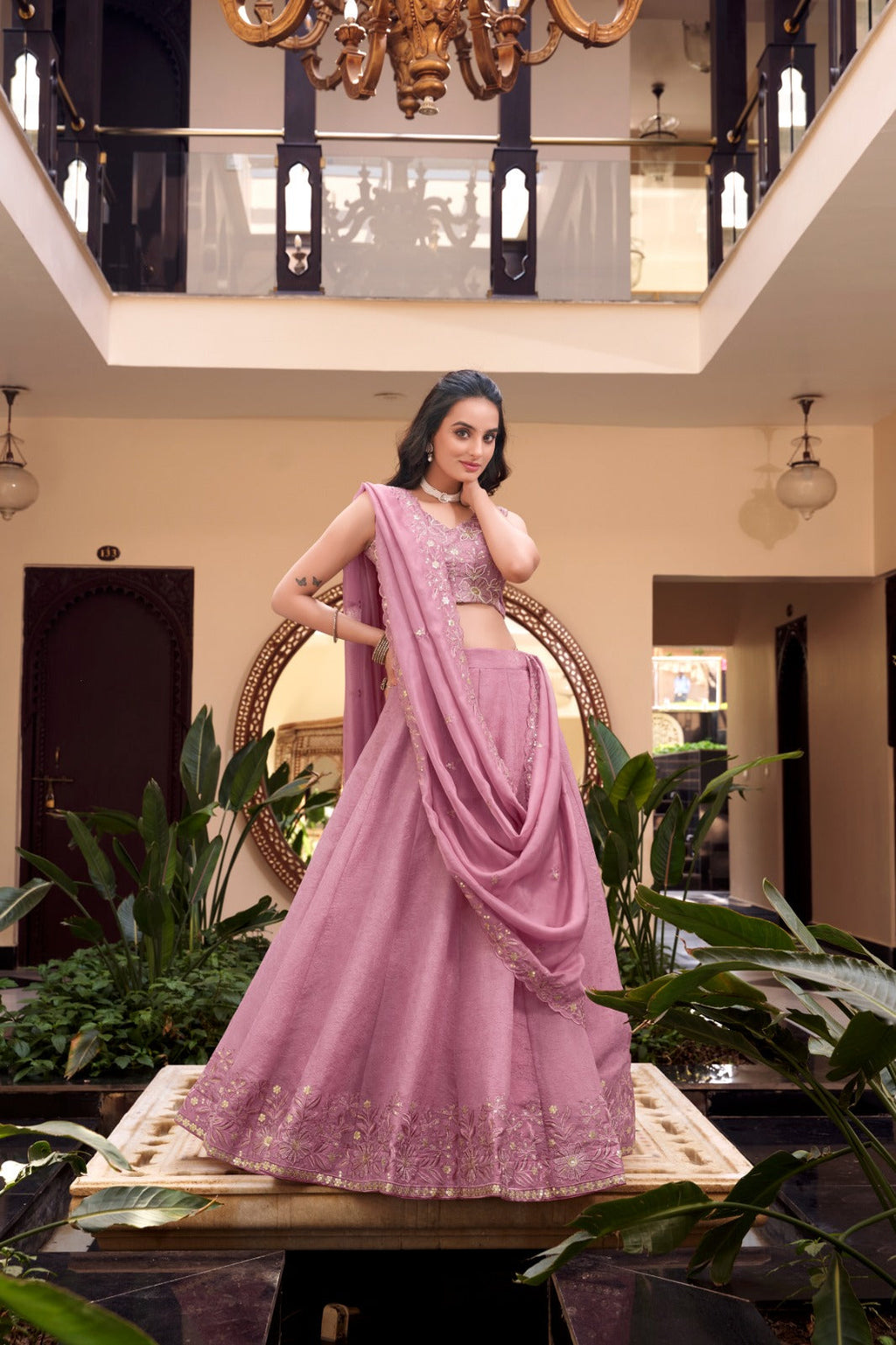 Magnificent Pearl Cording Sequins Worked Designer Lehenga Choli - ETHNICDEAL