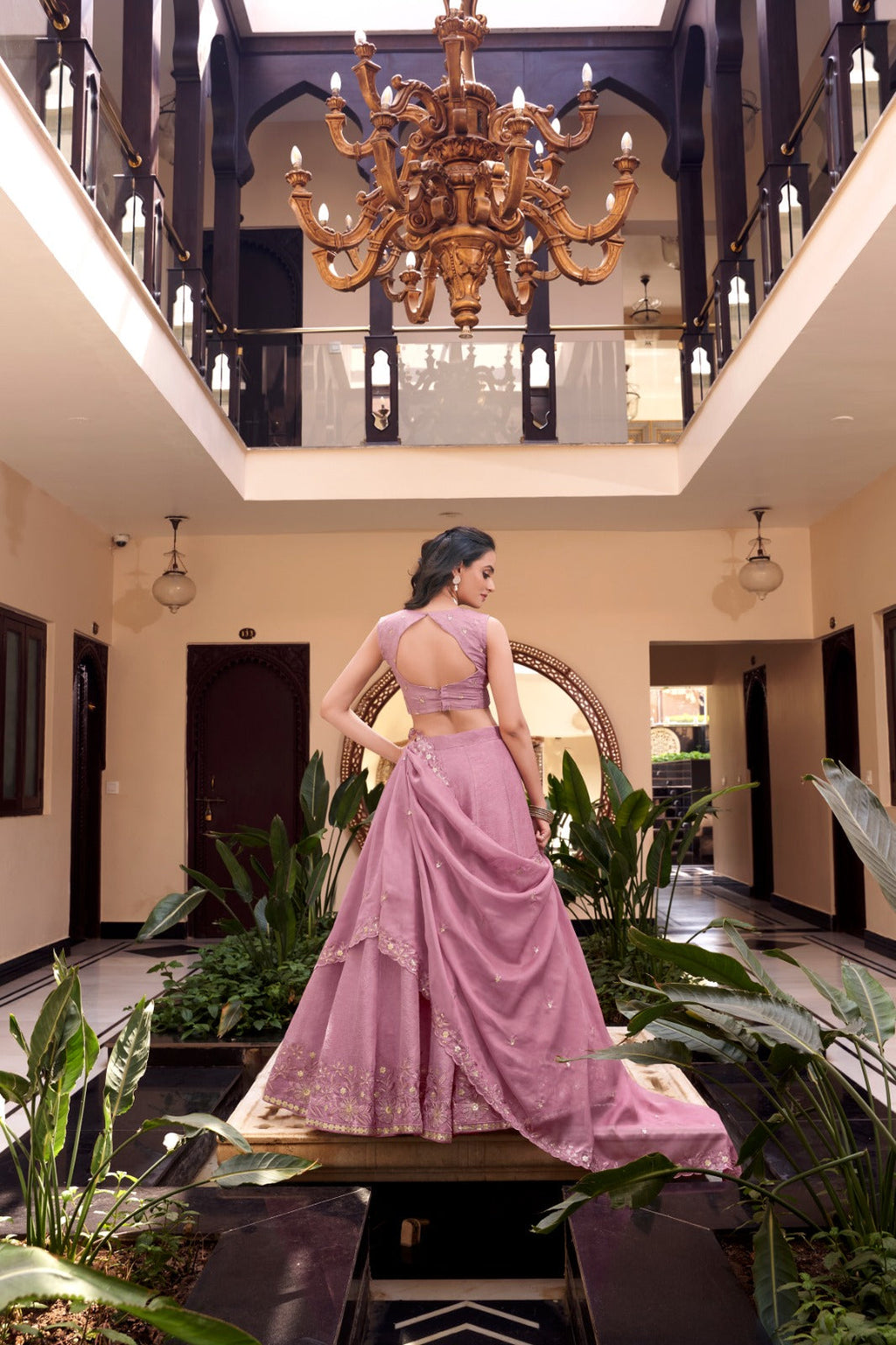 Magnificent Pearl Cording Sequins Worked Designer Lehenga Choli - ETHNICDEAL