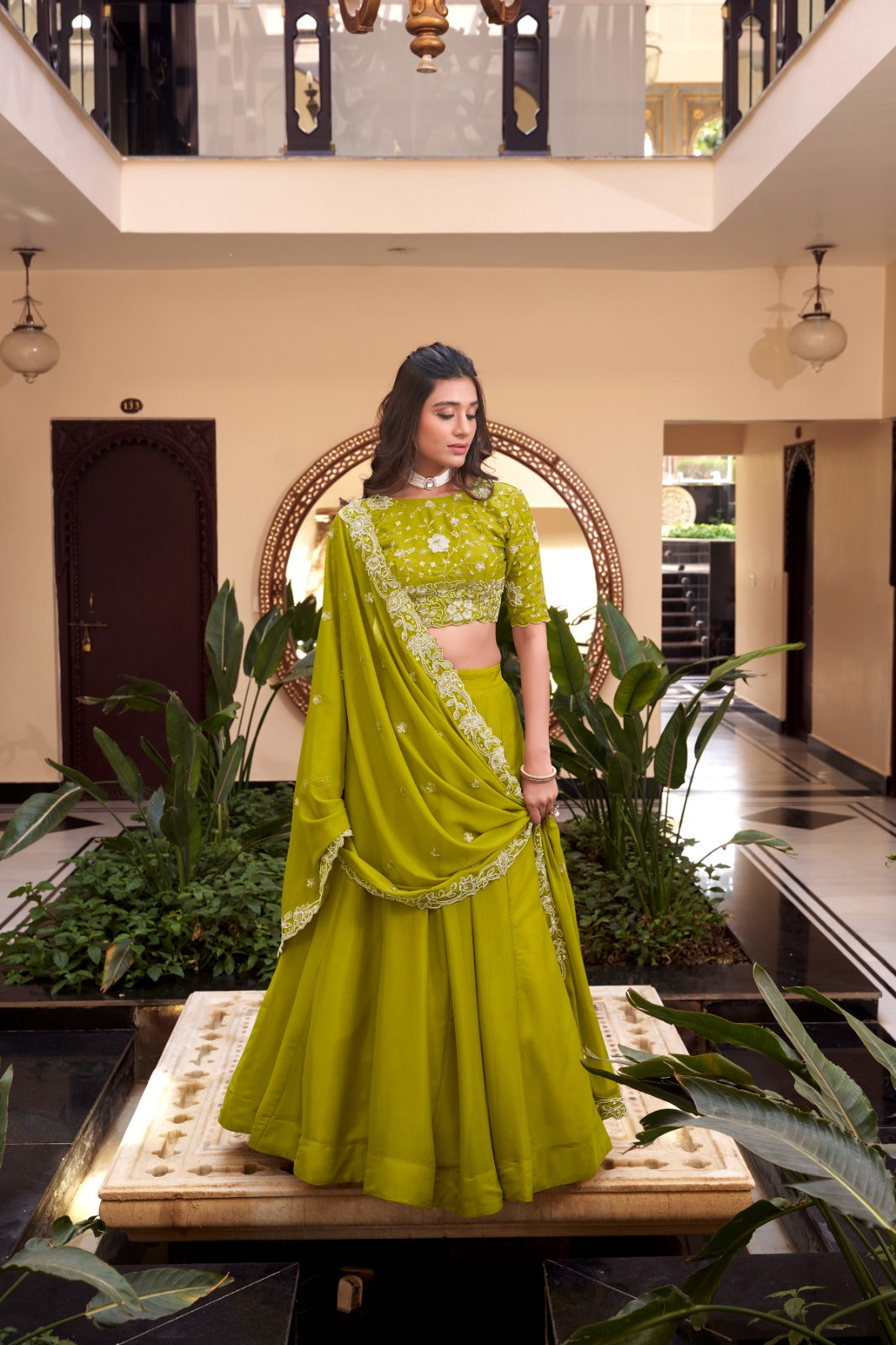 Magnificent Pearl Cording Sequins Worked Designer Lehenga Choli - ETHNICDEAL