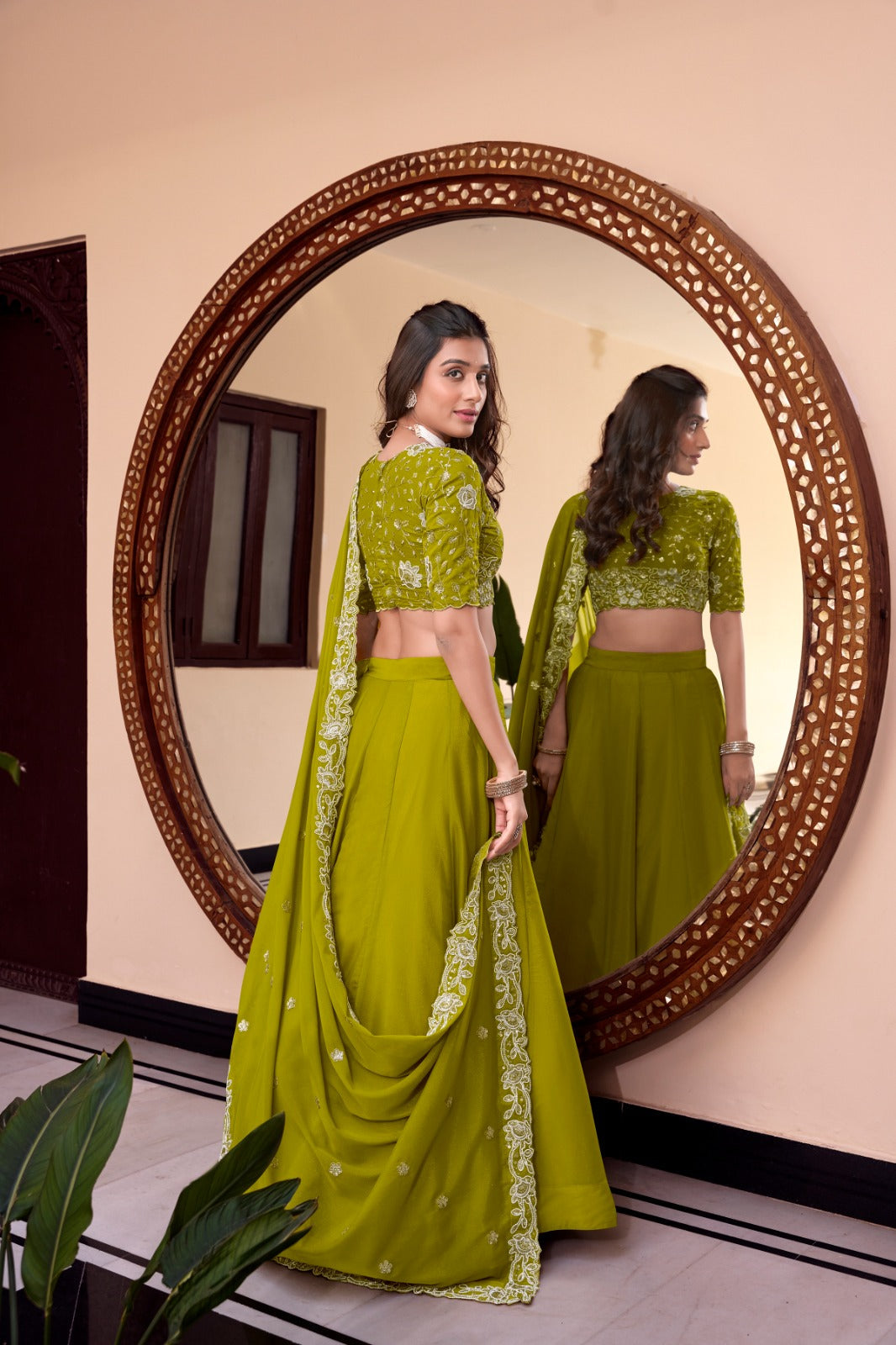 Magnificent Pearl Cording Sequins Worked Designer Lehenga Choli - ETHNICDEAL