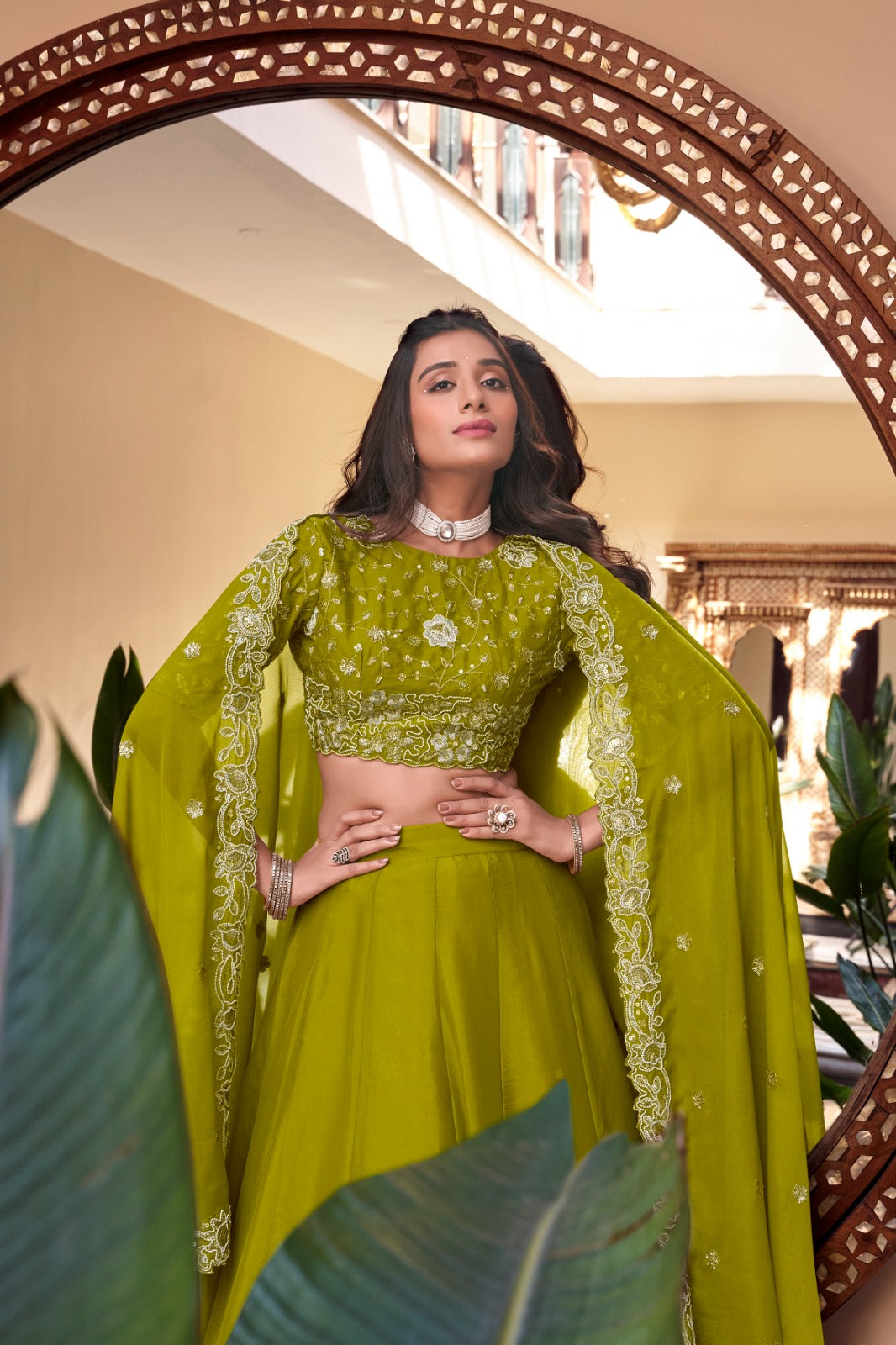 Magnificent Pearl Cording Sequins Worked Designer Lehenga Choli - ETHNICDEAL