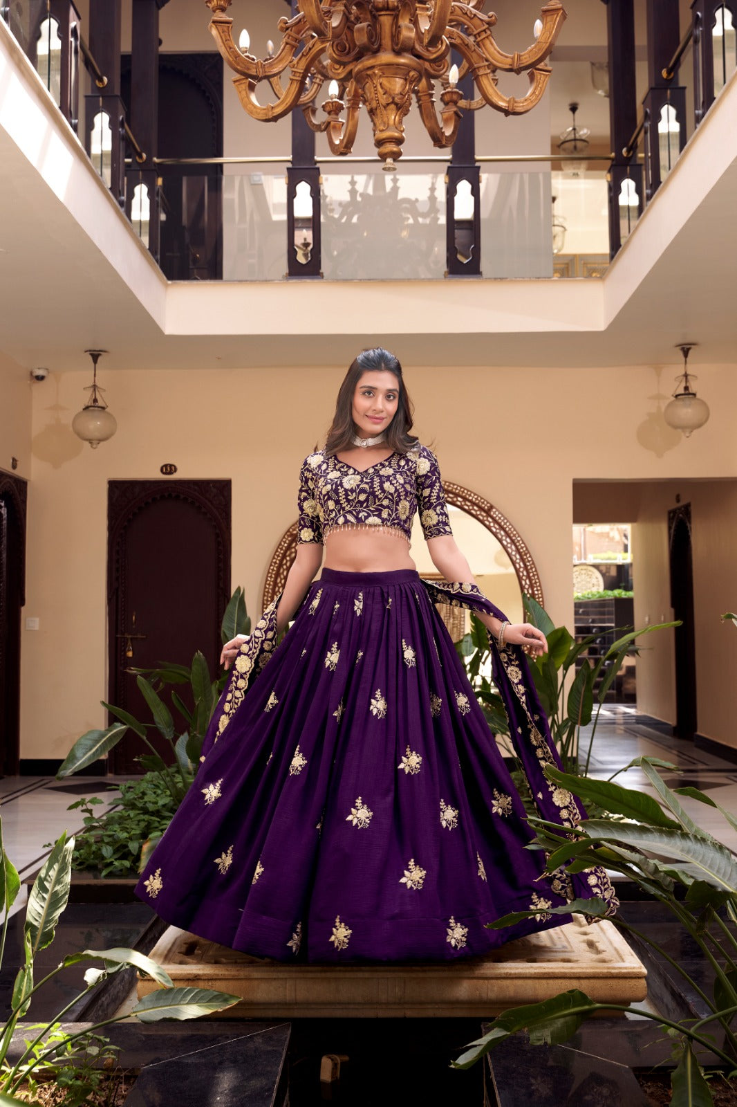 Magnificent Pearl Cording Sequins Worked Designer Lehenga Choli - ETHNICDEAL