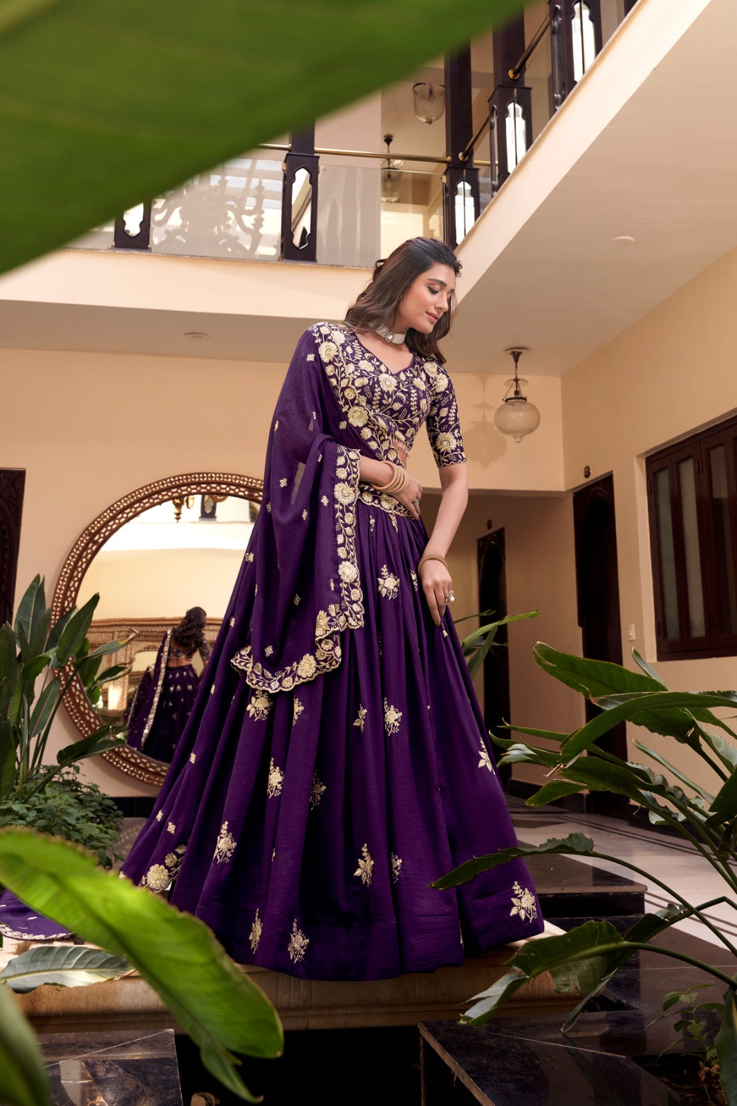 Magnificent Pearl Cording Sequins Worked Designer Lehenga Choli - ETHNICDEAL