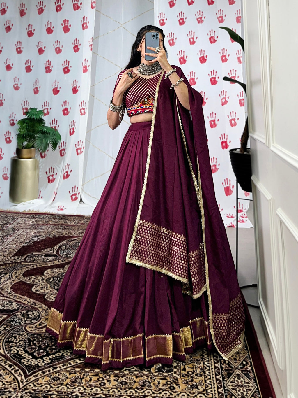 Graceful Pure Chanderi Zari Weaving Worked Lehenga Choli - ETHNICDEAL