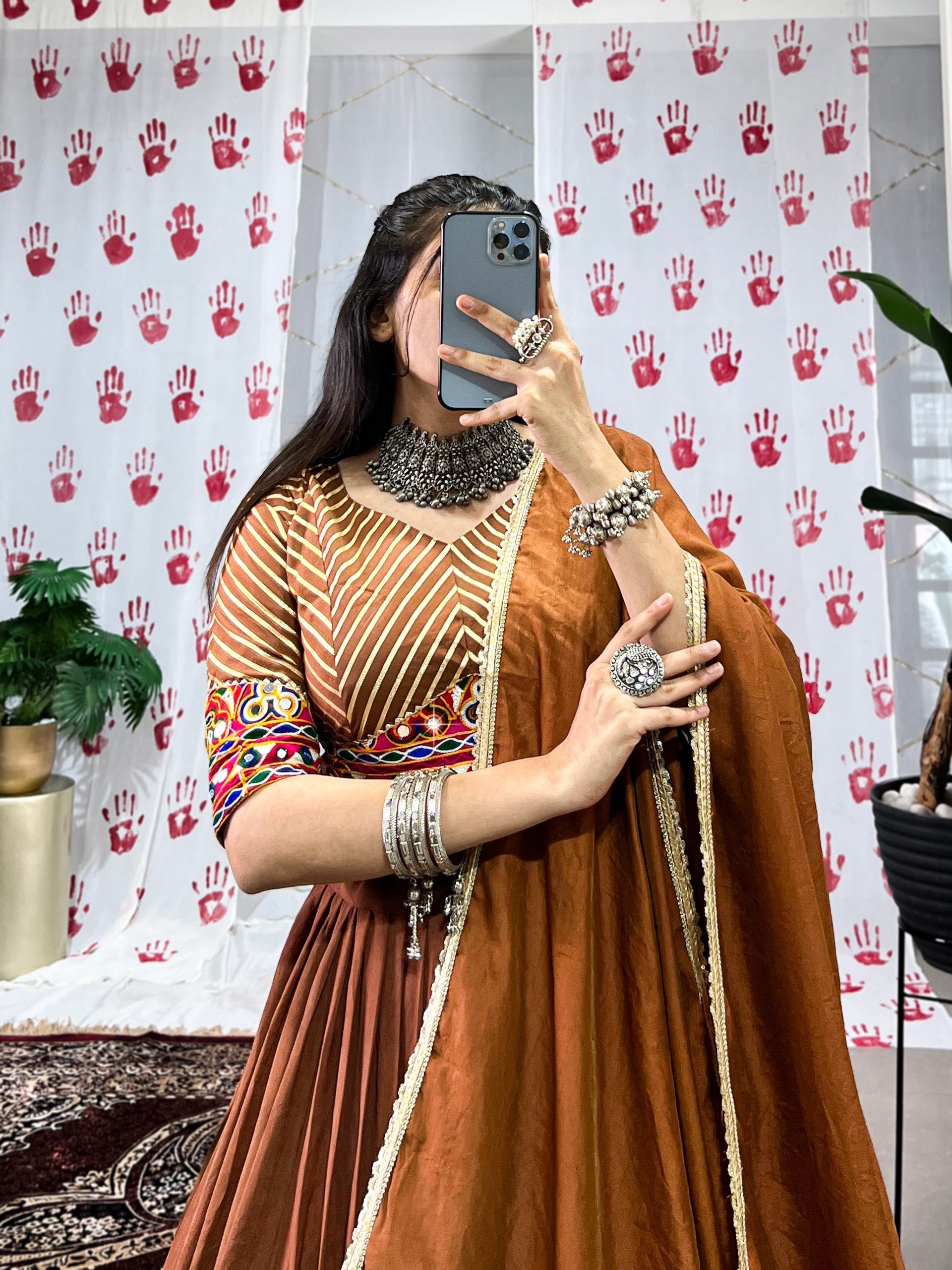 Graceful Pure Chanderi Zari Weaving Worked Lehenga Choli - ETHNICDEAL