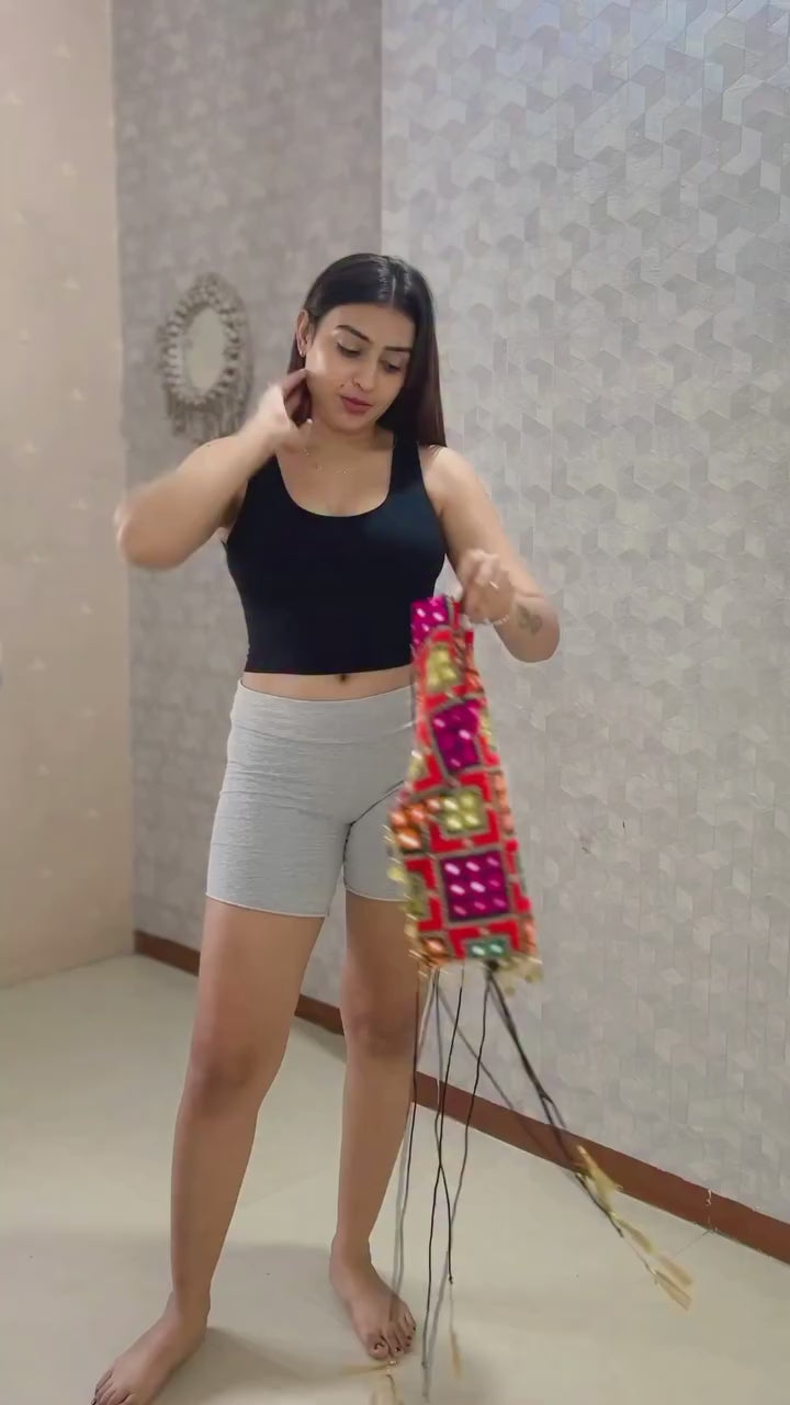 Stylish Black Embroidered Top & Pure Butti Flairy Palazzo Set