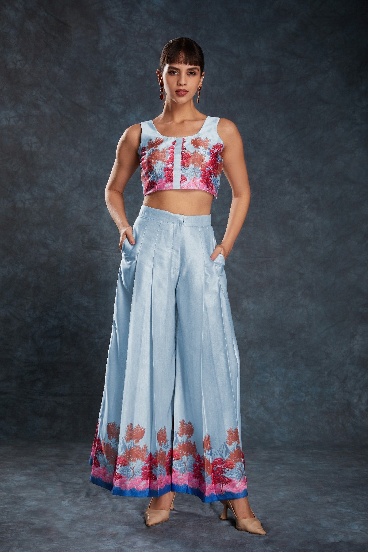 Sky Blue Satin Co-Ord Set – Luxe Comfort Meets Everyday Chic - ETHNICDEAL