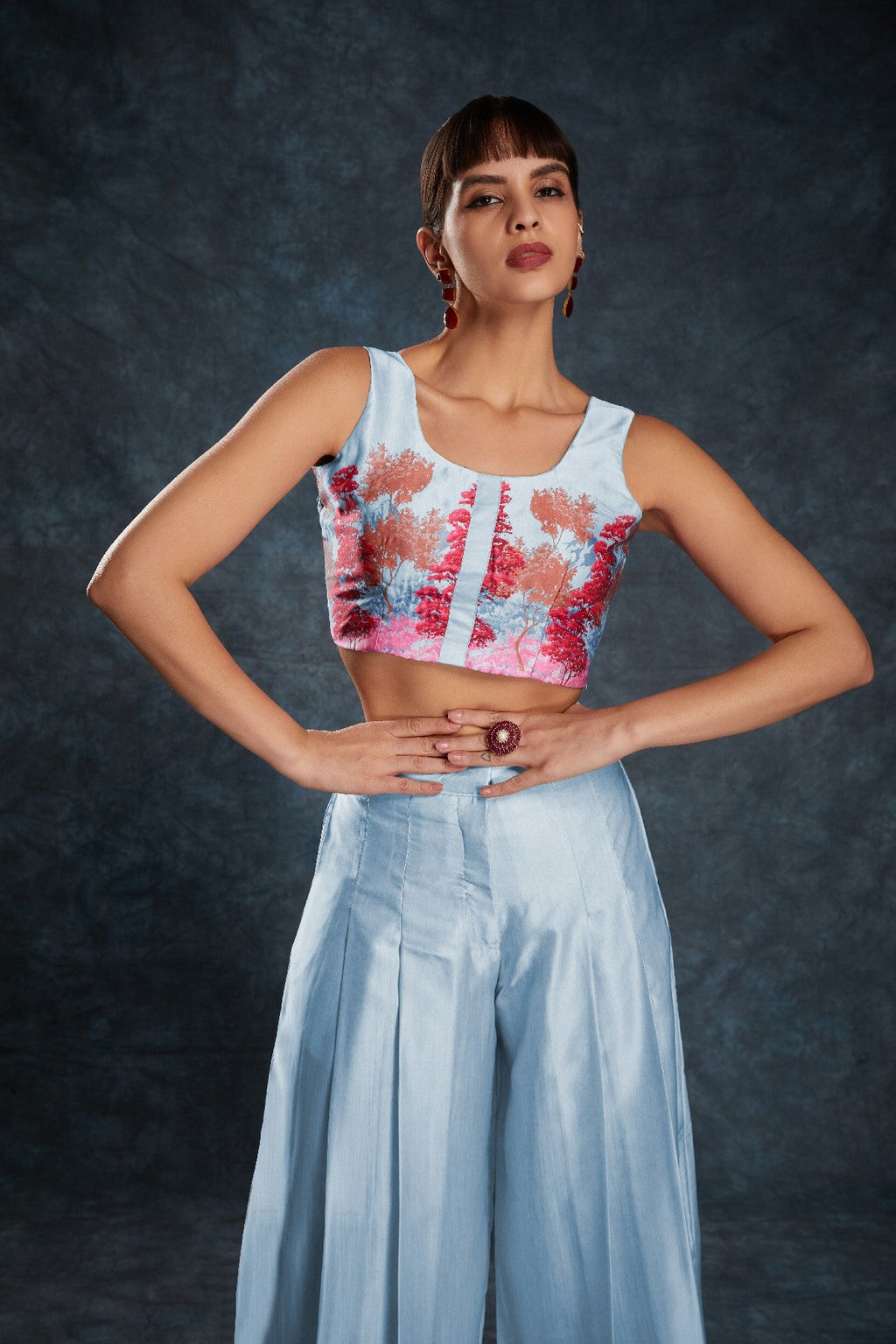Sky Blue Satin Co-Ord Set – Luxe Comfort Meets Everyday Chic - ETHNICDEAL