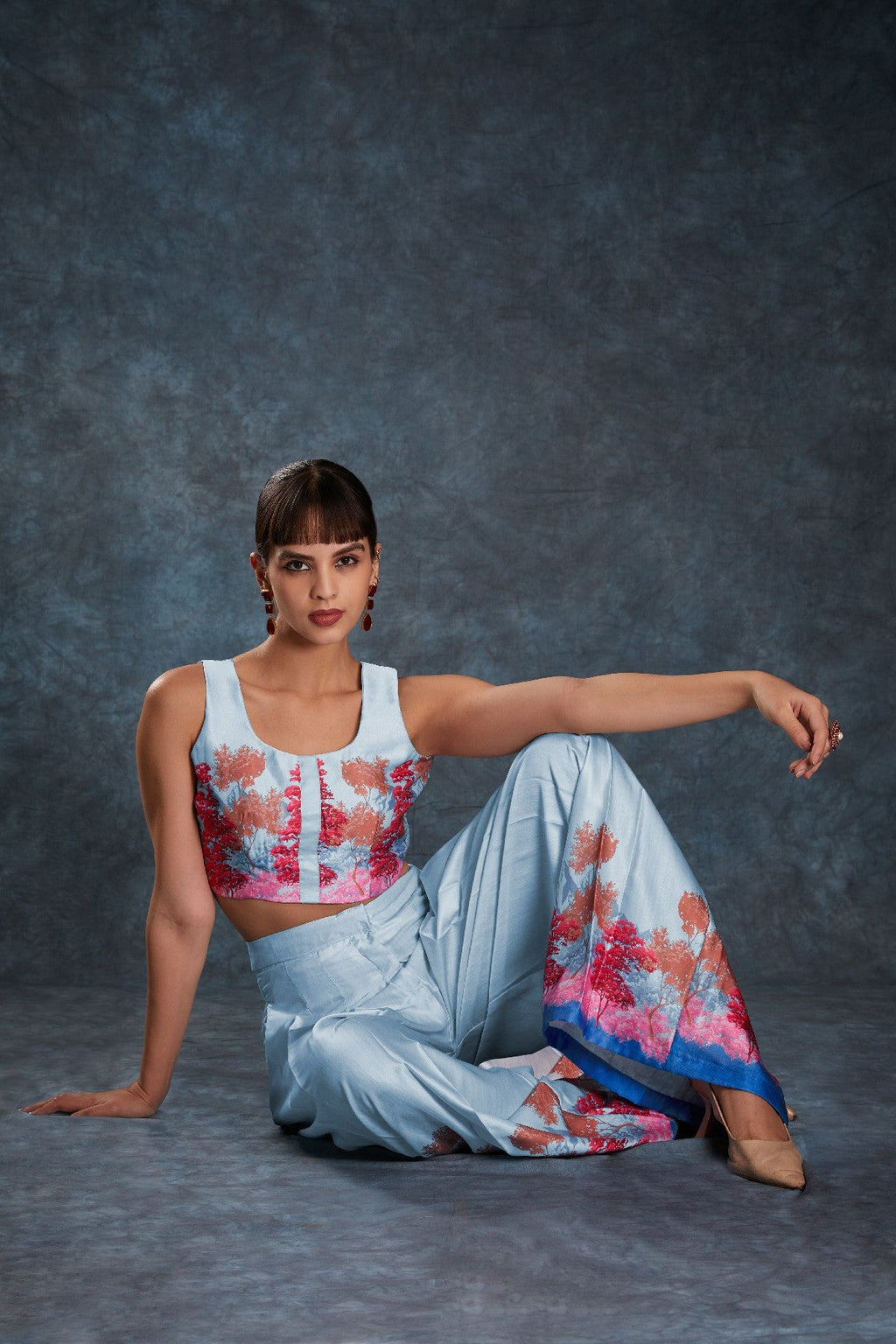 Sky Blue Satin Co-Ord Set – Luxe Comfort Meets Everyday Chic - ETHNICDEAL