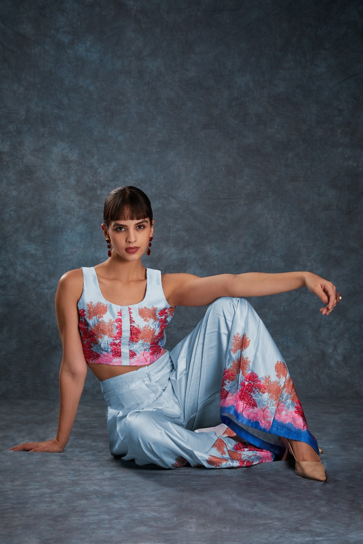 Sky Blue Satin Co-Ord Set – Luxe Comfort Meets Everyday Chic - ETHNICDEAL