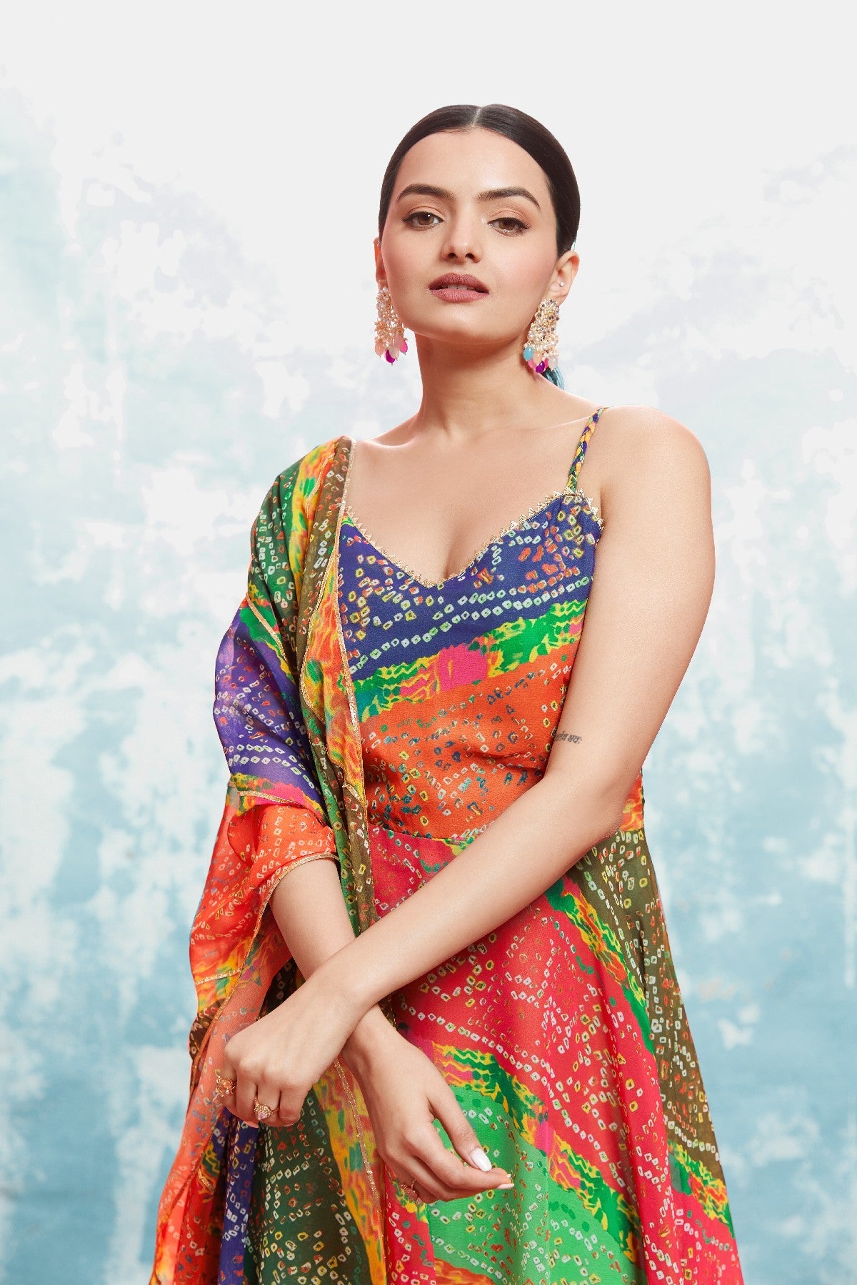 Stylish Digital Printed Georgette Gown With Dupatta - ETHNICDEAL