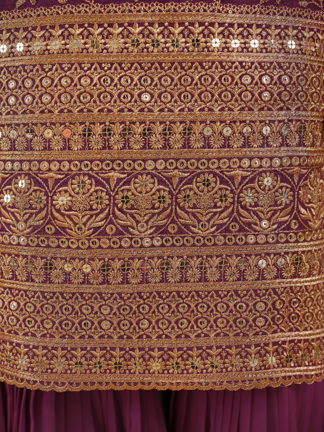 Elegant Sequins Embroidered Georgette Sharara Set - ETHNICDEAL